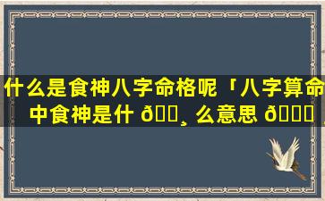 什么是食神八字命格呢「八字算命中食神是什 🌸 么意思 🍀 」